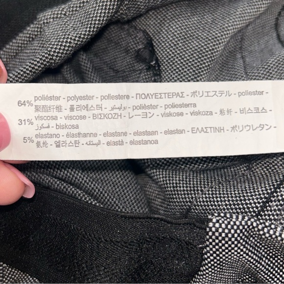 ZARA BASIC Gray straight leg pant w Striped Side Slim Leg Pants Trousers L - Picture 11 of 15